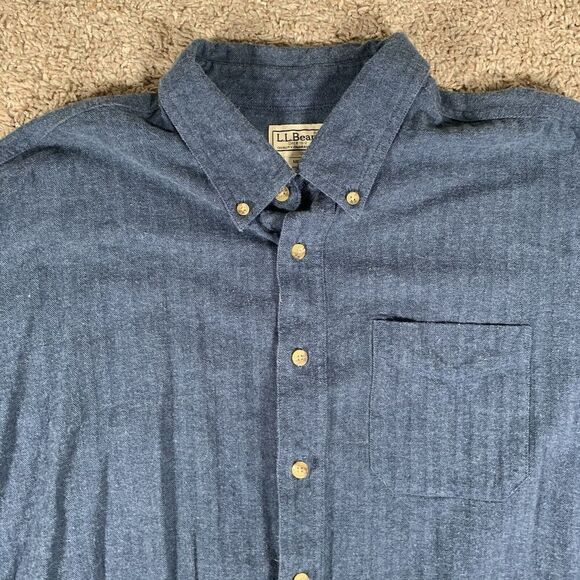 LL Bean Flannel 2XL Tall Heavy Cotton Button Down‎ Shirt Outdoor Chore - Picture 3 of 9